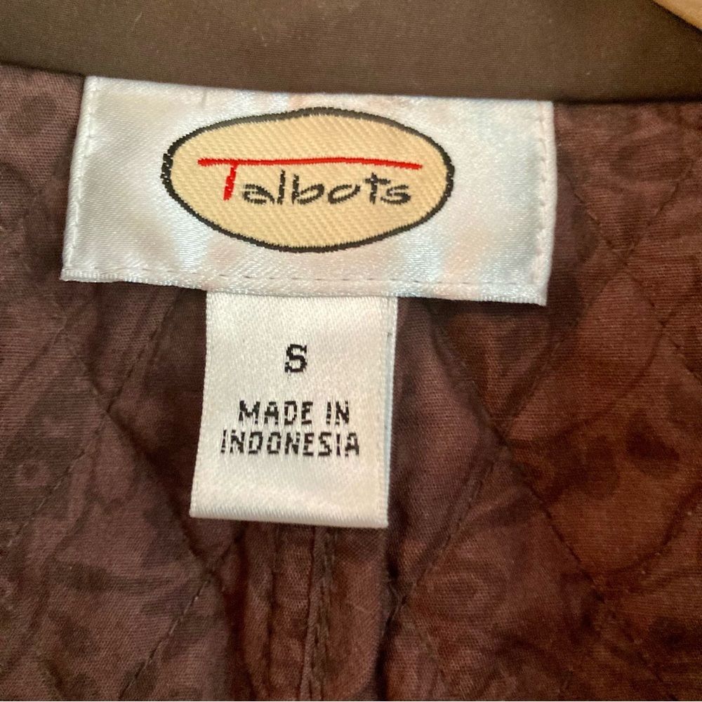 Talbots Quilted Zip-Up Vest Chocolate Brown Women’s Small - Picture 5 of 6